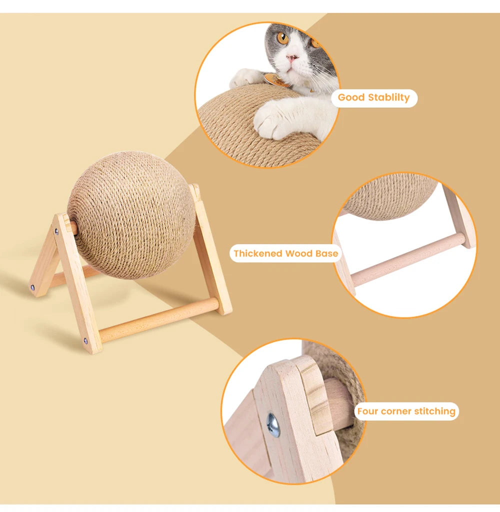 Bola de Arranhar para Gatos - Brinquedo de Sisal Resistente