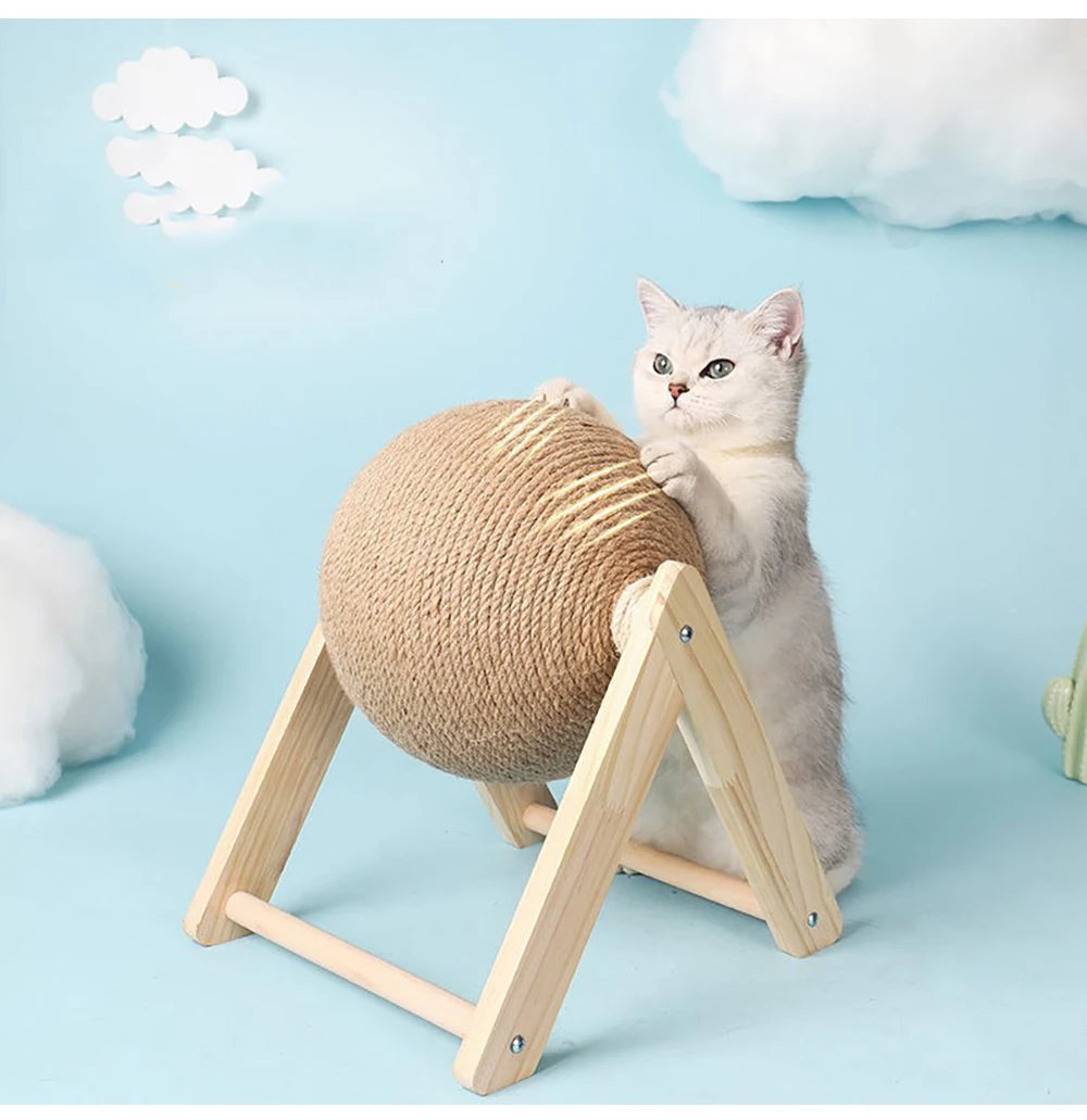 Bola de Arranhar para Gatos - Brinquedo de Sisal Resistente