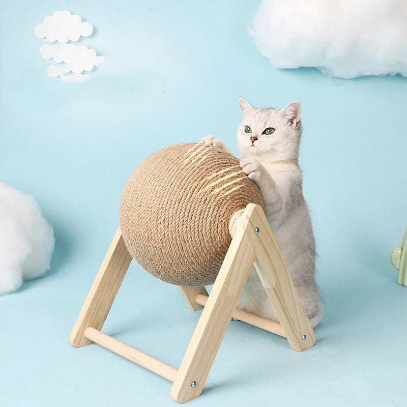 Bola de Arranhar para Gatos - Brinquedo de Sisal Resistente