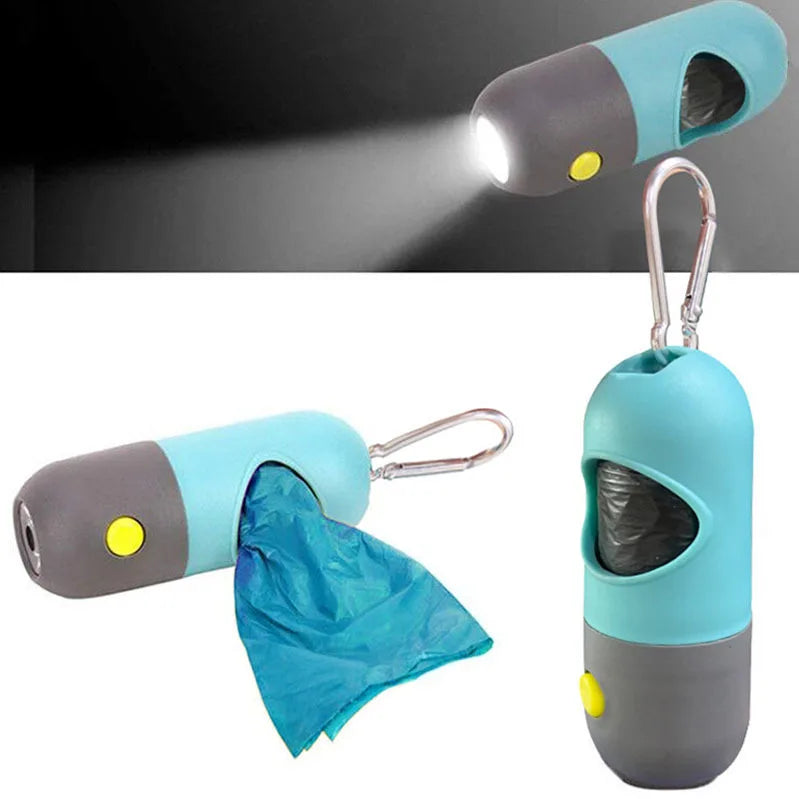 Sacolas de Cocô para Cães - Dispensador Bio Degradável com Luz LED