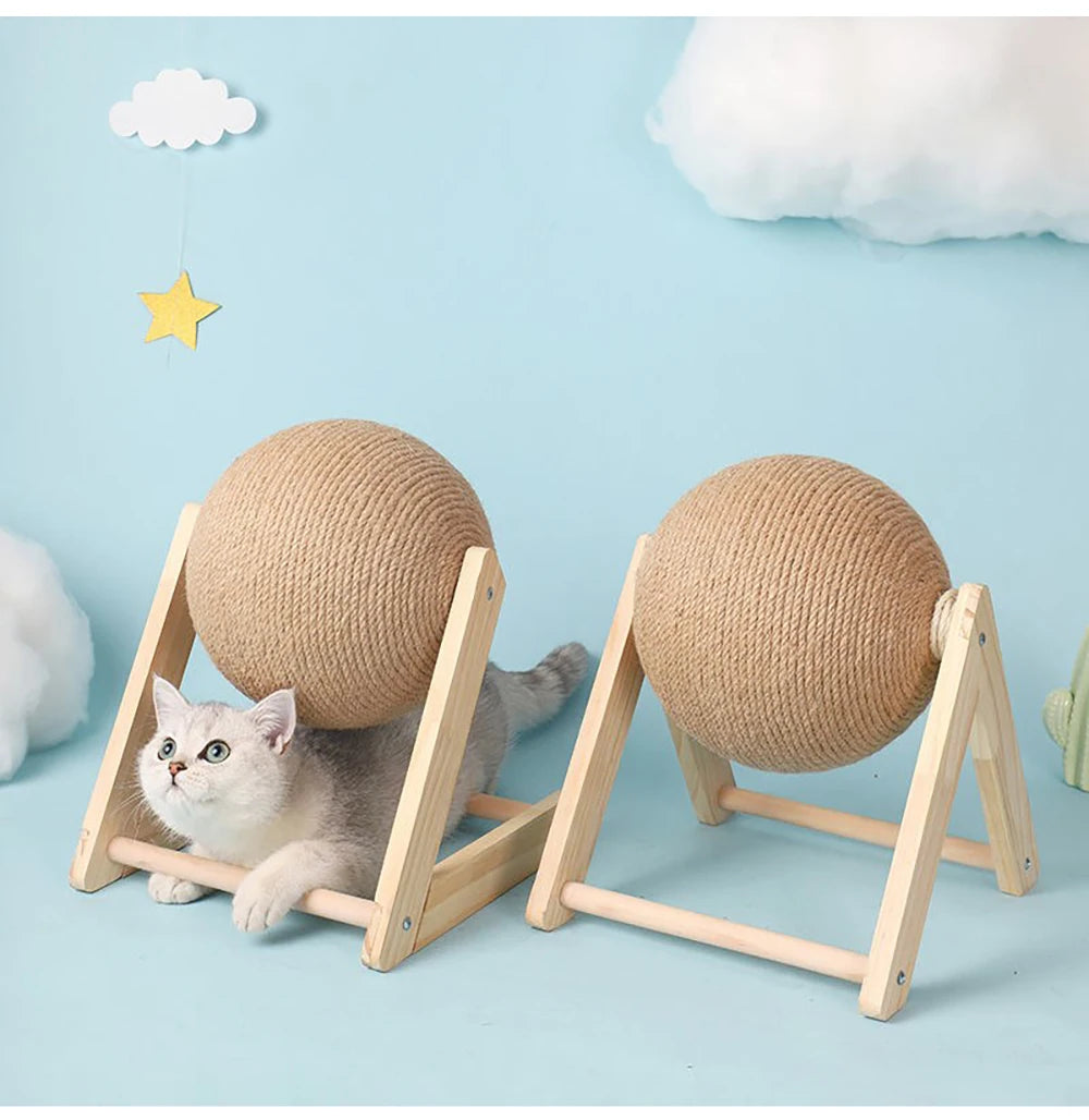 Bola de Arranhar para Gatos - Brinquedo de Sisal Resistente