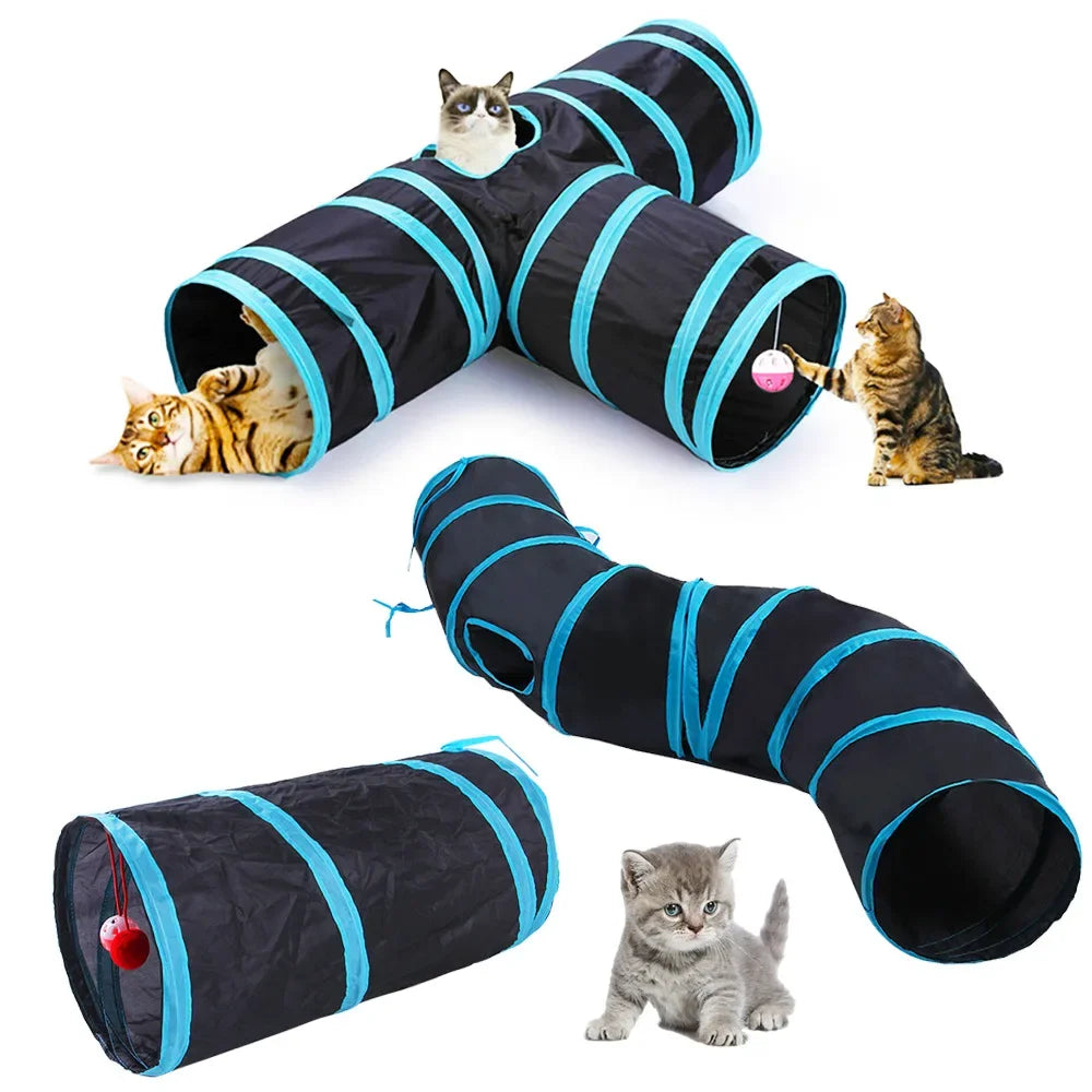 Túnel Dobrável para Gatos - Brinquedo Interativo