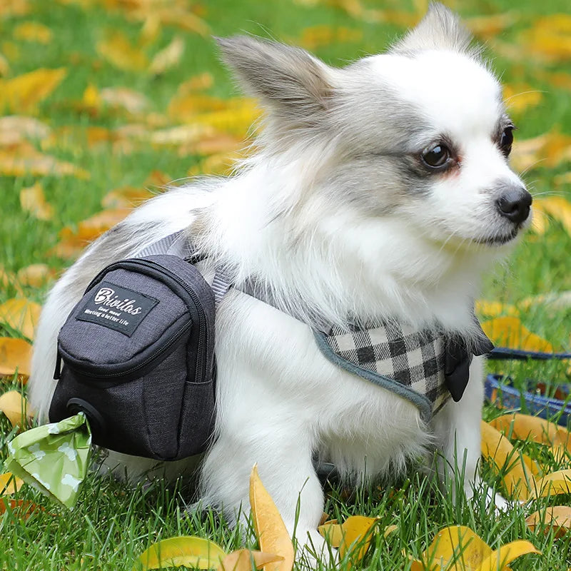 Bolsa Multifuncional para Cães - Dispensador de Sacolas e Compartimento para Petiscos