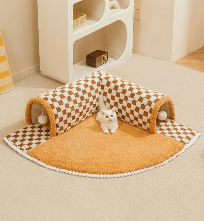 Cama para Gato com Túnel - Brincar e Descansar