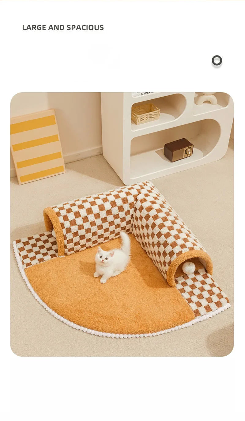 Cama para Gato com Túnel - Brincar e Descansar