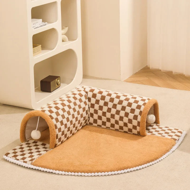 Cama para Gato com Túnel - Brincar e Descansar