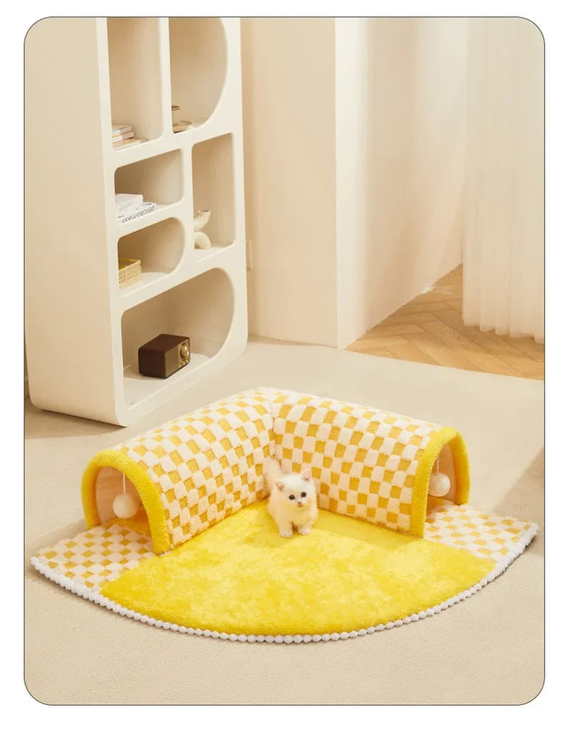 Cama para Gato com Túnel - Brincar e Descansar